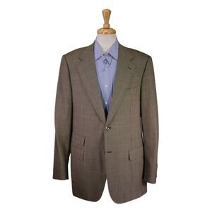 Ravazzolo for Tony Mancino Black/Brown Houndstooth Wool Sportcoat Blazer 44L